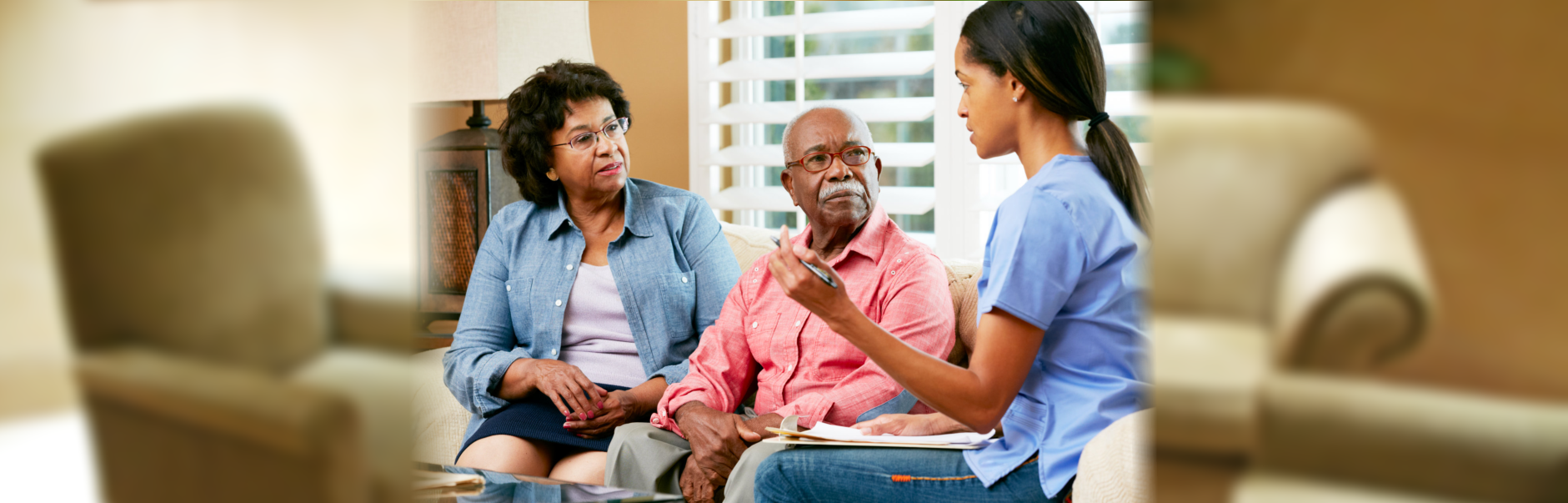 caregiver giving advice to her patient